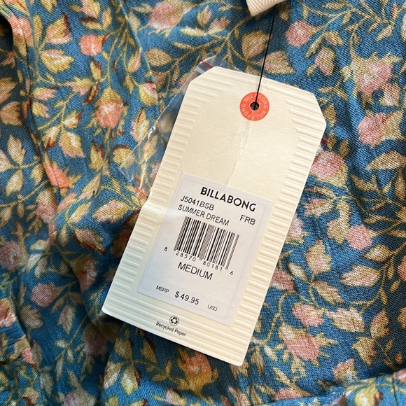 NWT Billabong : Floral Shoulder Peekaboo Top - Medium - Picture 11 of 12
